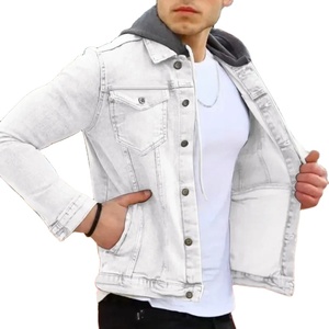 Veste décontractée en coton 100% pour hommes, streetwear vintage, à col rabattu et fermeture éclair, pour le printemps et l'automne, veste délavée pour hommes - Product Image 1