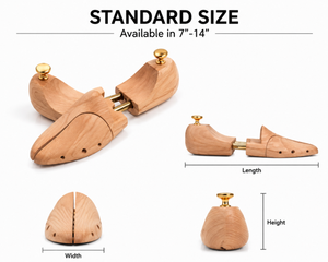 Premium Wooden <b>Shoe</b> Tree Adjustable Natural Cedar <b>Shoe</b> Stretcher with Brass Knob for Mens Leather <b>Shoes</b> - Product Image 2