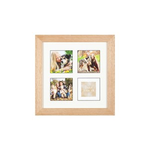 Wooden Square Photo <b>Frame</b> Minimalist Design 4-Photo Layout <b>Wall</b> Mount Full Color Digital Printing - Product Image 2