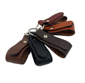 Porte-clés en cuir véritable, logo personnalisé, qualité supérieure, cuir noir, meilleur prix - Product Image 5