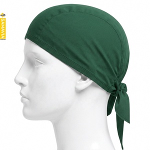 SAMAVIA Custom Green Surgical <b>Scrub</b> <b>Cap</b> Medical Headwear Adjustable Tie Back Healthcare Uniform Wholesale Manufacturer - Product Image 3