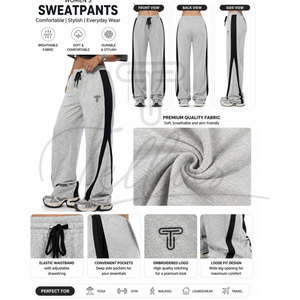 Pantalon droit taille haute pour femme, basique, décontracté, polyvalent, coupe large, uni, style jogging ample, prix raisonnable - Product Image 5