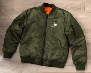 High Quality Men's Green Bomber Flight <b>Jacket</b> Custom OEM <b>Zip</b> <b>Up</b> Casual Outerwear with Ribbed Cuffs and Hem for Wholesale Order - Product Image 6