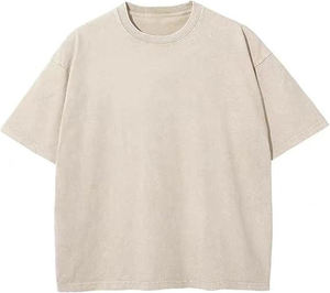 T-shirts pour hommes tendance, délavés à l'acide, coupe oversize à épaules tombantes, grammage lourd, coupe ample - Product Image 2