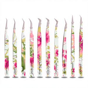 แหนบต่อขนตาปลอมสำหรับการใช้งานโดยผู้เชี่ยวชาญ2025ใหม่ดีไซน์พิมพ์ลายดอกไม้ที่แม่นยำทนทานและป้องกันไฟฟ้าสถิตย์ - Product Image 1