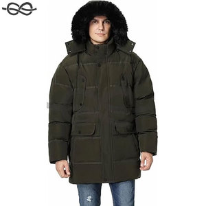 Manteau d'hiver pour homme avec capuche amovible, doudoune longue épaisse, parka chaude matelassée pour temps froid, isolée - Product Image 4