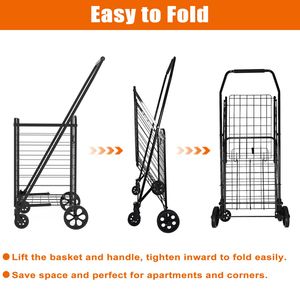 Carrello spesa pieghevole con apertura frontale e ruote girevoli a 360 gradi - Product Image 6