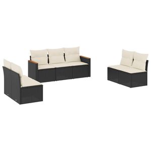 Conjunto de Sofás de Jardín de Ratán PE Negro y Acero con Recubrimiento en Polvo, Muebles de Exterior Elegantes - Product Image 2
