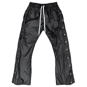 Customized Track Joggers Flared Pant Baggy High Quality <b>Wind</b> <b>Breaker</b> Distressed Wide Legs Nylon men's pants, - Product Image 1