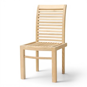 Chaise de salle à manger en bois sans accoudoirs de qualité commerciale, vente en gros directe d'usine, dossier à lattes, pour projets de restaurants et hôtels, mobilier sur mesure - Product Image 1