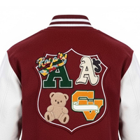 Veste de baseball en chenille brodée personnalisée pour homme, couleur et logo personnalisés, respirante et coupe-vent