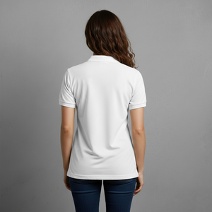 2026 New Arrival Women's <b>White</b> Short Sleeve for Shirt Customized Logo Front Casual Print Knitted Fabric Breathable Quick Dry - Product Image 2