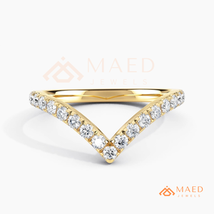 Anillo de Compromiso en Forma de V Chapado en Oro de 18K con Moissanita, Diamante Cultivado en Laboratorio, Joyería Nupcial para Mujer, Lujo Estadounidense - Product Image 4