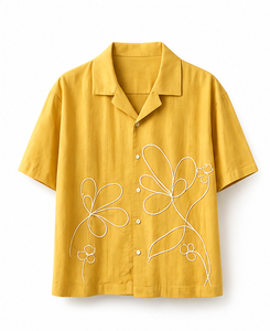 เสื้อเชิ้ตแขนสั้นผู้ชายแบบลำลอง ปกคอพับ เสื้อเชิ้ตฤดูร้อน - Product Image 4