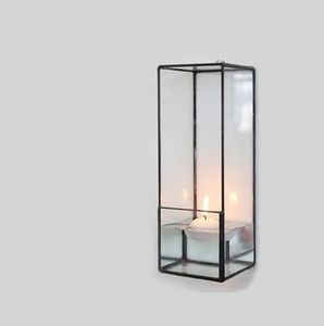 Décoration d'intérieur et d'extérieur : Porte-bougie en verre doré personnalisé, à suspendre ou à poser, lanterne de sol et suspendue pour événements - Product Image 3