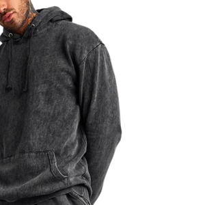 Sweat-shirt à capuche pour homme, coupe classique, gris foncé uni, 100% coton, molleton français, poche, coupe décontractée, vêtement d'automne, impression numérique - Product Image 3
