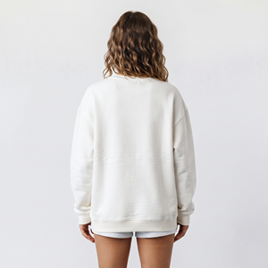 Sweat-shirt à col rond pour femme, de haute qualité, à épaules tombantes, à manches longues, brodé, décontracté, pull d'hiver - Product Image 6