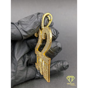 Colgante de Diamante Moissanita Personalizado con Número 22, Collar con Nombre Jani, Colgante con Nombre Personalizado, Colgante Iced Out - Product Image 4