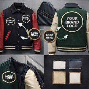 Vestes varsity pour hommes avec col rabattu, logo personnalisé et patchs brodés en chenille sur mesure, commandes en gros OEM. - Product Image 4