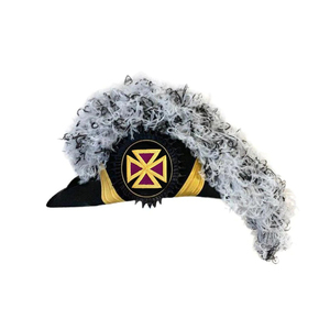 Chapeau de Grand Commandant des Chevaliers Templiers, mélange de plumes blanches et noires, accessoires de loge maçonnique - Product Image 4