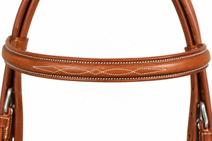 Equipo Ecuestre de Cuero Marrón de Primera Calidad, Brida para Caballo con Costuras Decorativas, Correas Ajustables y Hebillas Metálicas Resistentes - Product Image 5