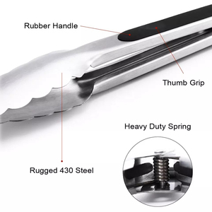 Professional Food <b>Tongs</b> With Comfortable Handle For Grilling Roasting Baking Frying And <b>Serving</b> Fresh Meals - Product Image 5