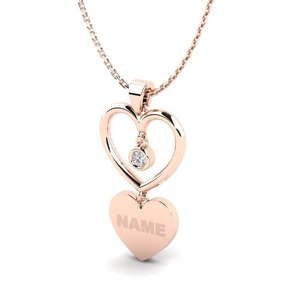 Colgante de Corazón de Plata 925 con Moissanita y Dije de Diamante, Joyería Romántica Personalizada con Nombre para Mujer - Product Image 2