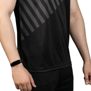 New Men’s <b>Black</b> Print Sublimation T-Shirt Streetwear Casual Short Sleeve Geometric Pattern <b>Top</b> for Fashion Style Sublimation - Product Image 4