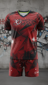 Ensemble Maillot et Short de Volleyball Hexagonal Bordeaux Personnalisé en Gros – Tenue d'Équipe OEM Anti-Transpiration par Sublimation pour Activités Sportives - Product Image 3