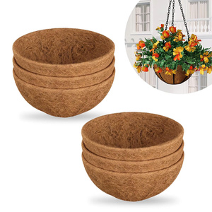 Natural Coco Fiber Basket <b>Liner</b> for Hanging Planter Home <b>Garden</b> Flowers Water Retaining Breathable Hanging Baskets With Drainage - Product Image 1