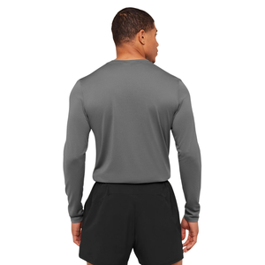 Camiseta Deportiva de Manga Larga para Hombre, Corte Ajustado, Color Gris, Elástica, para Gimnasio, Entrenamiento, Ropa Deportiva Activa - Product Image 1