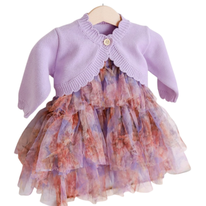 Bolero de Punto para Bebé en Color Lila Morado, Suéter Ligero de Algodón Suave de Manga Larga para Recién Nacidos, Bebés y Niños Pequeños - Product Image 4