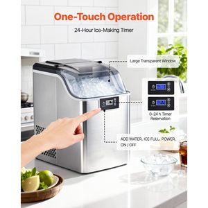 Macchina per il ghiaccio da banco da 44 libbre/giorno con autopulizia e contenitore da 4 libbre, portatile, per ghiaccio a pepite - Product Image 4