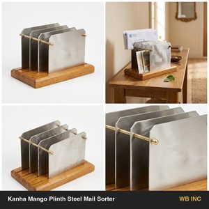 Clasificador de Correo Kanha Hecho a Mano de Acero Inoxidable SS304 con Tres Compartimentos, 24 cm, Decoración para el Hogar, Hotel, Boda, Porta Cartas para Clasificar Correspondencia - Product Image 6