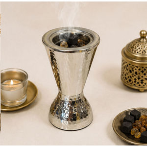 Luxury Hammered Metal <b>Bakhoor</b> Burner Decorative Incense Burner Arabic <b>Oud</b> Burner with Charcoal Cup for Home Decor - Product Image 6