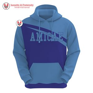 Sudadera con Capucha de Forro Polar Azul para Invierno, con MOQ Bajo, Inspirada en los Fundadores de 1920, de Algodón Premium Griego - Product Image 2
