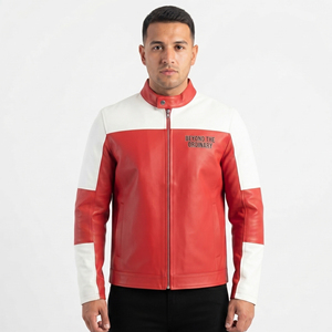 Blouson Bomber en Cuir PU pour Homme, Col Montant, Fermeture Éclair, Blousons Moto en Cuir pour Homme, Patchs Brodés Personnalisés, Blouson en Cuir pour Homme - Product Image 2
