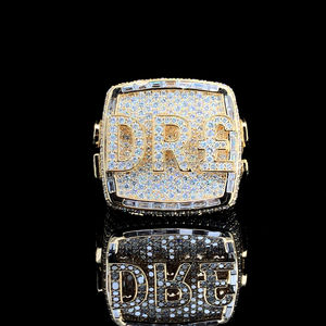 Bague de mariage/fiançailles en or blanc 14 carats de style vintage, cultivée en laboratoire IGI/GIA, diamant taillé, bague fine unisexe pour le style hip-hop, bijoux rap - Product Image 1