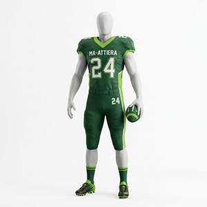 Custom Men's Green Lime American Football Uniform <b>Padded</b> Jersey <b>Pants</b> Set Sports Team Apparel - Product Image 3