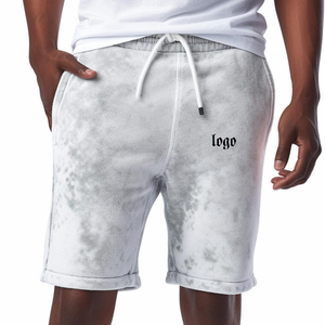 Shorts de basketball unisexes personnalisés pour hommes, 100 % coton, 5 pouces, effet délavé, motif uni, style décontracté - Product Image 4