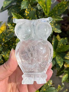 Estatua de Búho Tallada a Mano en Cuarzo Transparente Natural, Figura de Cristal para Decoración del Hogar, Proveedor Mayorista OEM ODM - Product Image 1