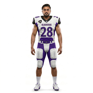 Custom Heavyweight Spandex Polyester V-Neck Short Moisture Wicking Youth American Football Team Uniform Amateur Leagues OEM - Product Image 1