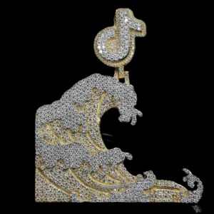 Colgante de Dragón de Moissanita Chapado en Oro de 18K de Lujo con Logo de TikTok, Colgante Temático de Animales, Colgante Hip Hop Iced Out para Hombre - Product Image 6