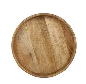 Plateau rond en bois de manguier fait main : plateau de service de 10 pouces - Product Image 3