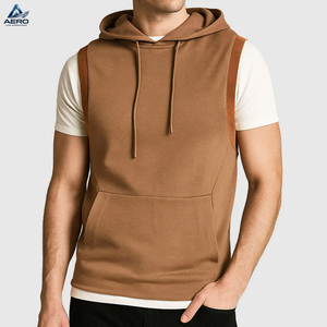 Buen Proveedor con Logotipo Propio, Chaleco con Capucha sin Mangas para Hombre, Tejido de Punto, Color Sólido, Informal, Corte Regular, para Otoño - Product Image 1