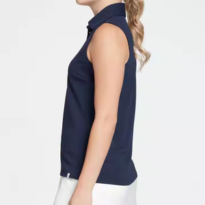 High Quality Custom Women's Breathable Quick Drying Polo Shirt Casual Fitness Sports Sleeveless Polo Shirt - Product Image 6