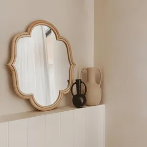 Handmade Eco-Friendly Natural Rattan Framed Wall <b>Mirror</b> Decorative Boho Vanity Woven <b>Hanging</b> <b>Mirror</b> Rustic Farmhouse Home Decor - Product Image 2