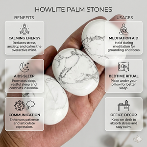 Natural White Howlite Palm Stones Polished Healing Crystals Smooth <b>Worry</b> <b>Stone</b> For Meditation Stress Relief Anxiety And Decor - Product Image 2