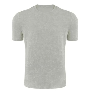 T-shirts pour hommes 100% coton tricoté, col rond, manches courtes, couleur unie, coupe ample - Product Image 2