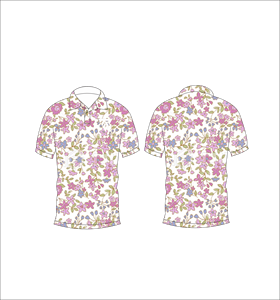 Polo à manches courtes pour hommes, blanc, rose, imprimé floral, décontracté, mode été, chemise de golf - Product Image 6